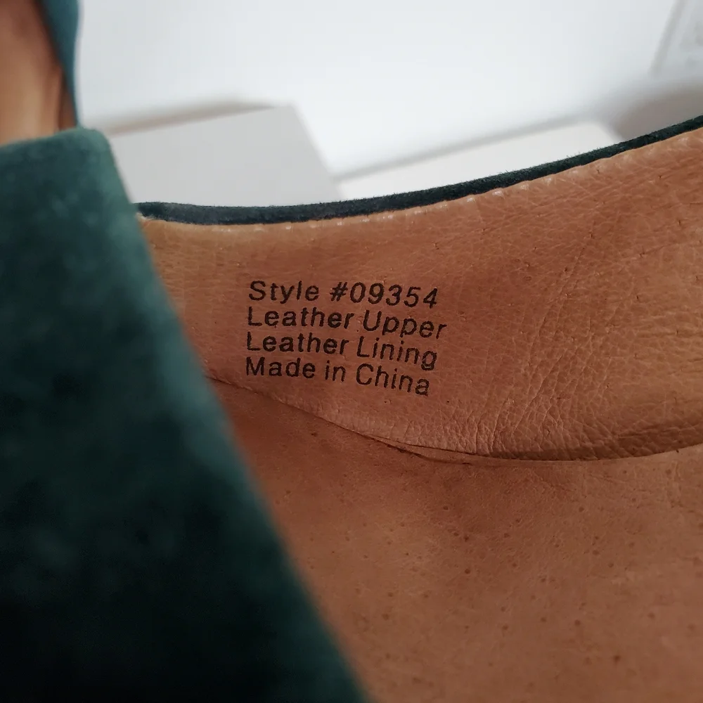 Madewell The Mira Suede Leather Pointed Toe Heel Pumps Shoes 6 1/2 Green Hunter - Picture 6 of 16